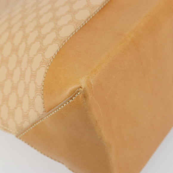 CELINE Macadam Canvas Tote Bag PVC Beige Gold Auth 160703