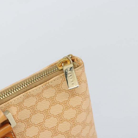 CELINE Macadam Canvas Tote Bag PVC Beige Gold Auth 160703