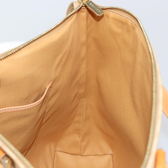 CELINE Macadam Canvas Tote Bag PVC Beige Gold Auth 160703