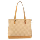 CELINE Macadam Canvas Tote Bag PVC Beige Gold Auth 160703-13