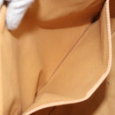 CELINE Macadam Canvas Tote Bag PVC Beige Gold Auth 160703-21