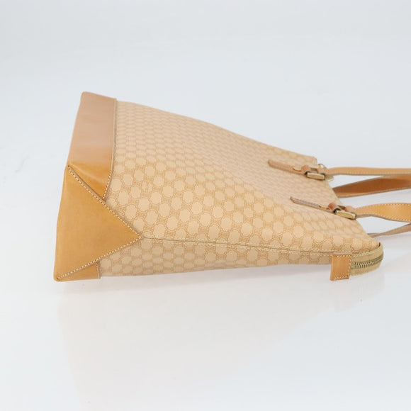 CELINE Macadam Canvas Tote Bag PVC Beige Gold Auth 160703