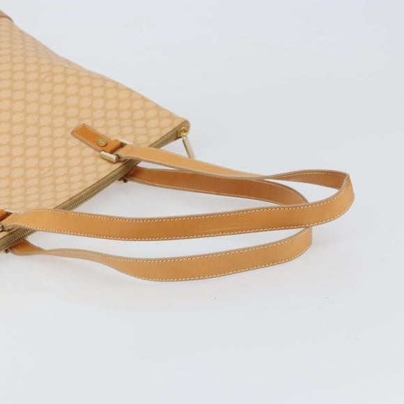 CELINE Macadam Canvas Tote Bag PVC Beige Gold Auth 160703