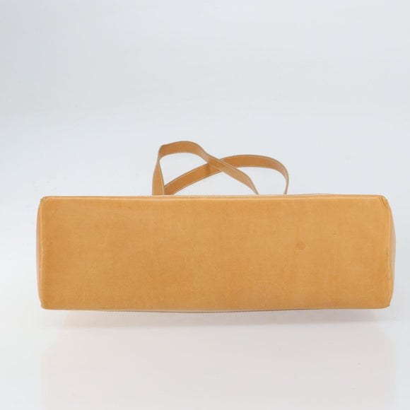 CELINE Macadam Canvas Tote Bag PVC Beige Gold Auth 160703