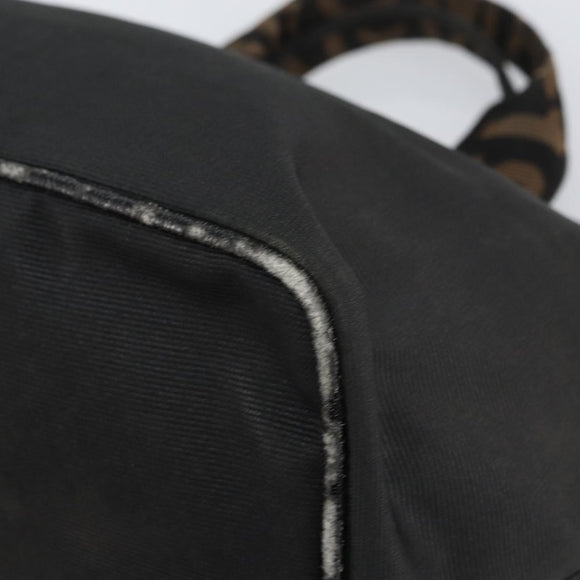 FENDI Hand Bag Nylon Black Silver Auth 160704