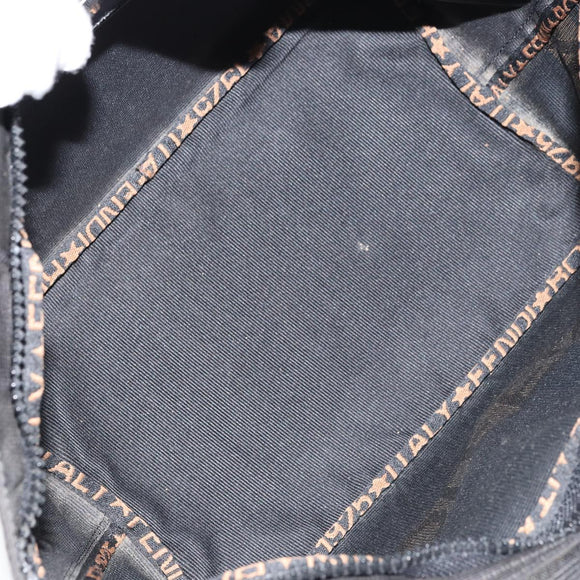 FENDI Hand Bag Nylon Black Silver Auth 160704