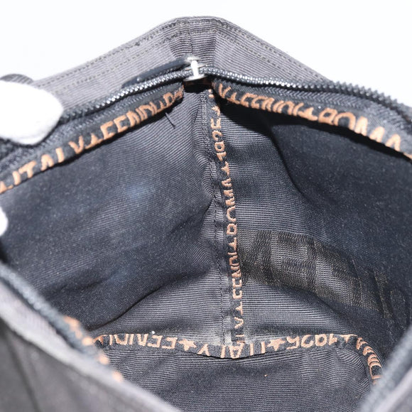 FENDI Hand Bag Nylon Black Silver Auth 160704