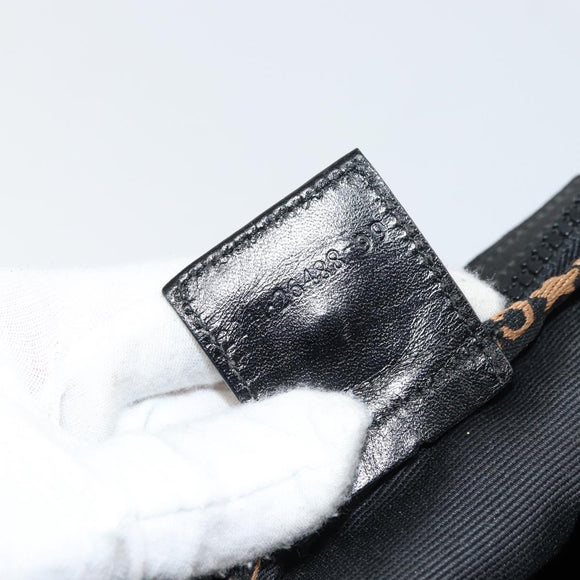 FENDI Hand Bag Nylon Black Silver Auth 160704