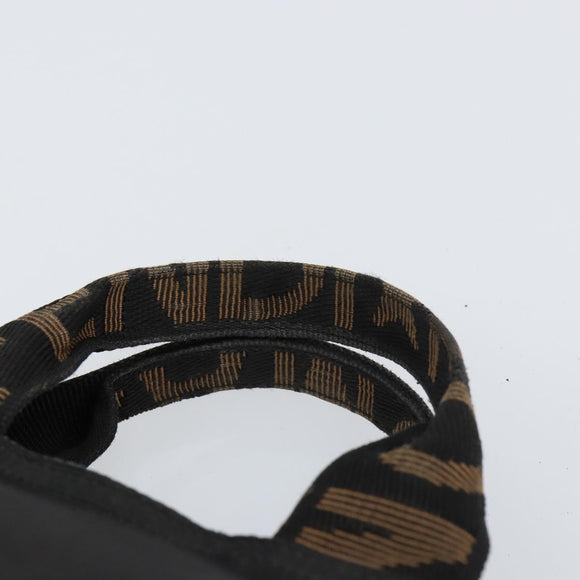 FENDI Hand Bag Nylon Black Silver Auth 160704