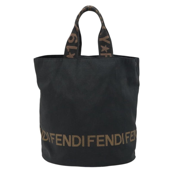 FENDI Tote Bag Black Silver Auth 160705