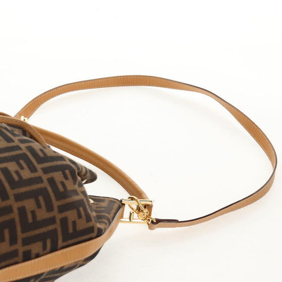 FENDI Zucca Canvas Hand Bag 2way Black Brown Auth 160706V