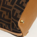 FENDI Zucca Canvas Hand Bag 2way Black Brown Auth 160706V-16