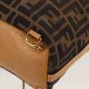 FENDI Zucca Canvas Hand Bag 2way Black Brown Auth 160706V-19