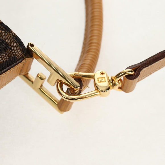 FENDI Zucca Canvas Hand Bag 2way Black Brown Auth 160706V