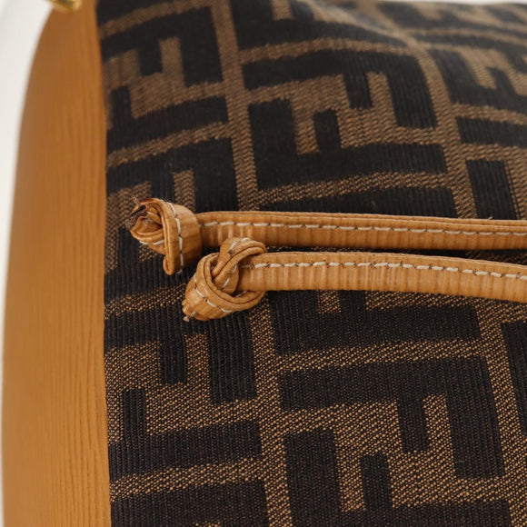 FENDI Zucca Canvas Hand Bag 2way Black Brown Auth 160706V