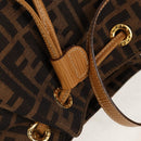 FENDI Zucca Canvas Hand Bag 2way Black Brown Auth 160706V-21