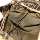 FENDI Zucca Canvas Hand Bag 2way Black Brown Auth 160706V-24