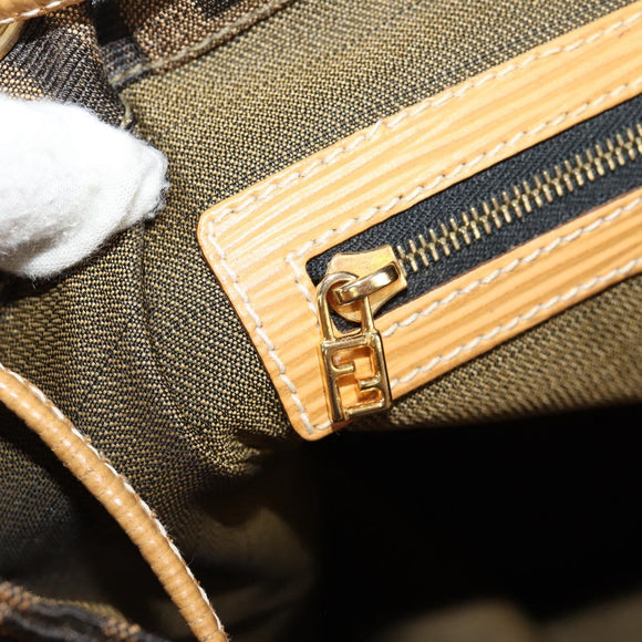 FENDI Zucca Canvas Hand Bag 2way Black Brown Auth 160706V