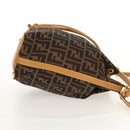 FENDI Zucca Canvas Hand Bag 2way Black Brown Auth 160706V-4