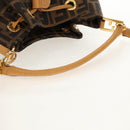 FENDI Zucca Canvas Hand Bag 2way Black Brown Auth 160706V-7