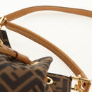 FENDI Zucca Canvas Hand Bag 2way Black Brown Auth 160706V-14