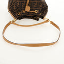 FENDI Zucca Canvas Hand Bag 2way Black Brown Auth 160706V-8