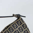 FENDI Zucchino Canvas Hand Bag Navy Silver Auth 160707-9