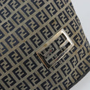 FENDI Zucchino Canvas Hand Bag Navy Silver Auth 160707-18