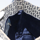 FENDI Zucchino Canvas Hand Bag Navy Silver Auth 160707-20