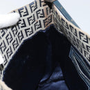 FENDI Zucchino Canvas Hand Bag Navy Silver Auth 160707-21