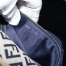 FENDI Zucchino Canvas Hand Bag Navy Silver Auth 160707-12