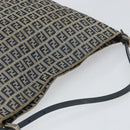 FENDI Zucchino Canvas Hand Bag Navy Silver Auth 160707-6