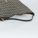 FENDI Zucchino Canvas Hand Bag Navy Silver Auth 160707-7