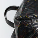 FENDI Hand Bag Enamel Black Auth 160708-15