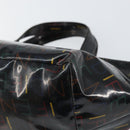 FENDI Hand Bag Enamel Black Auth 160708-16