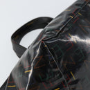 FENDI Hand Bag Enamel Black Auth 160708-17