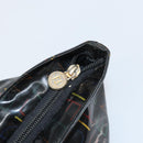 FENDI Hand Bag Enamel Black Auth 160708-19