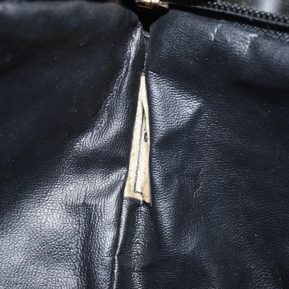 FENDI Hand Bag Enamel Black Auth 160708