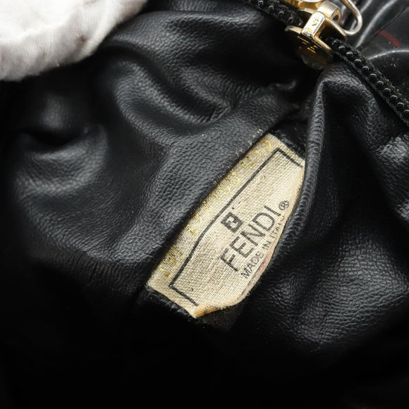 FENDI Hand Bag Enamel Black Auth 160708