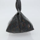 FENDI Hand Bag Enamel Black Auth 160708-3