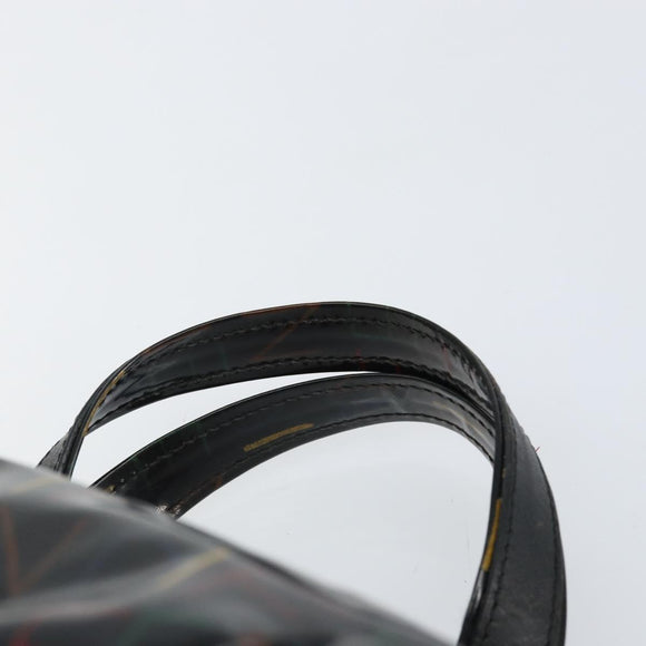 FENDI Hand Bag Enamel Black Auth 160708