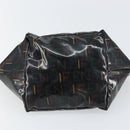 FENDI Hand Bag Enamel Black Auth 160708-5