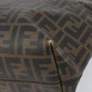 FENDI Zucca Canvas Tote Bag PVC Black Brown Auth 160709-9