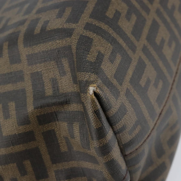 FENDI Zucca Canvas Tote Bag PVC Black Brown Auth 160709