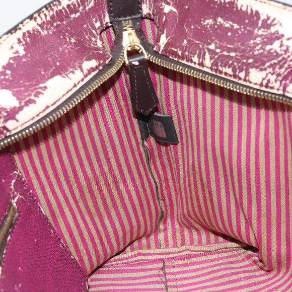 FENDI Zucca Canvas Tote Bag PVC Black Brown Auth 160709