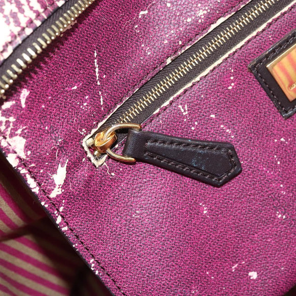 FENDI Zucca Canvas Tote Bag PVC Black Brown Auth 160709