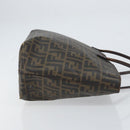 FENDI Zucca Canvas Tote Bag PVC Black Brown Auth 160709-3