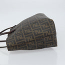 FENDI Zucca Canvas Tote Bag PVC Black Brown Auth 160709-4