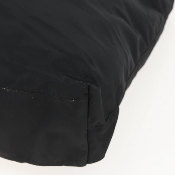 PRADA Tote Bag Nylon Black Silver Auth 160710