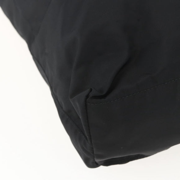 PRADA Tote Bag Nylon Black Silver Auth 160710